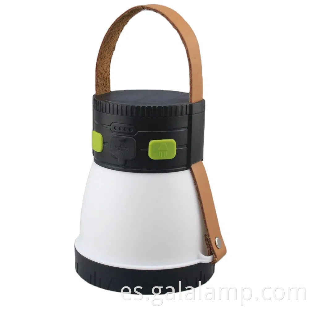 Linterera para acampar recargable solar de peso ultraligero con cargador de teléfono